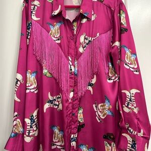 Blue B western blouse